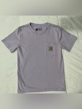Carhartt Girls Lilac Short Sleeve Pocket Tee with Yellow Patch